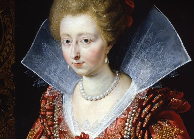 (detail) Peter Paul Rubens, Portrait of Charlotte-Marguerite de Montmorency, Princess of Condé, c.1610