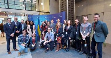 SIS students, faculty, and staff visit the European External Action Service headquarters in Brussels, Belgium.